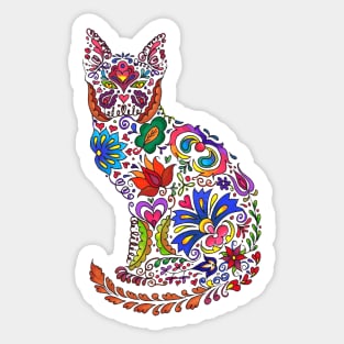 Flowery Cat Sticker